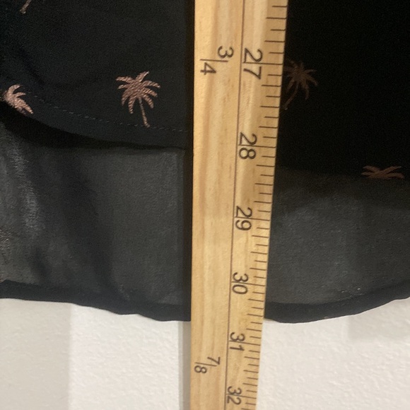 Lane Bryant Womens Sheer Palm Trees Blouse 14/16 Black Long Sleeve Drapey Ladies - Picture 14 of 15